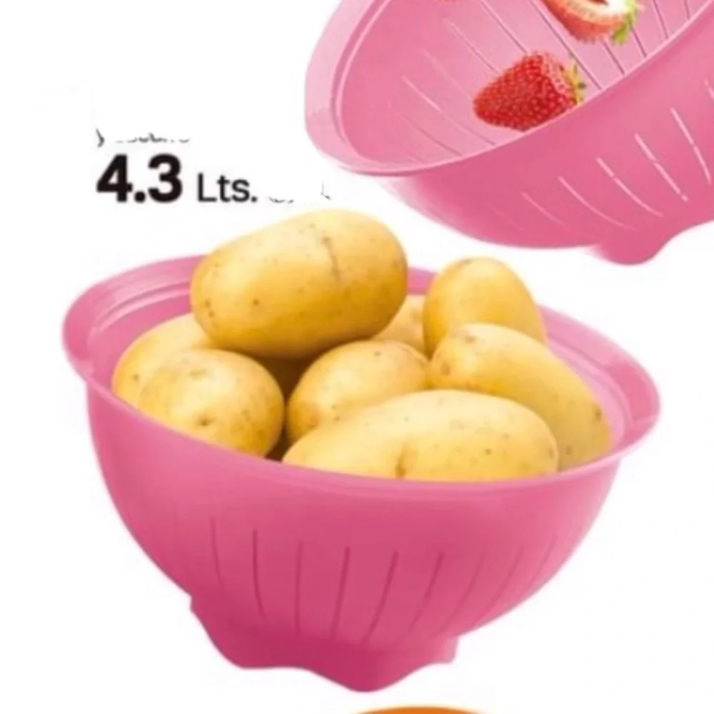 Tupperware Vintage 4.3 qt Colander Pink Color Set of 2